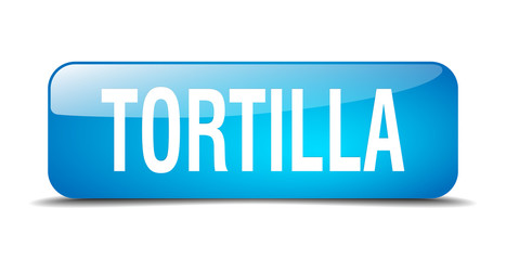 tortilla blue square 3d realistic isolated web button