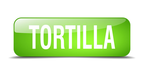 tortilla green square 3d realistic isolated web button