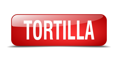 tortilla red square 3d realistic isolated web button
