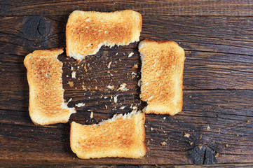 A few slices of toasted bread