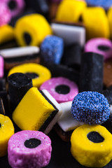 Liquorice candy vibrant background
