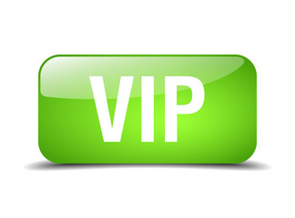 vip green square 3d realistic isolated web button