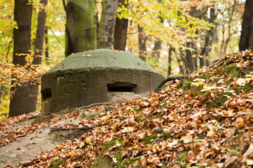 Old bunker. Part of Polish coast fortification. Station for the heavy machine gun.