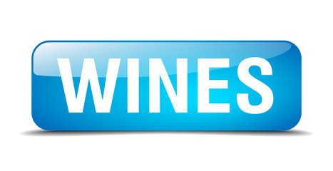 wines blue square 3d realistic isolated web button