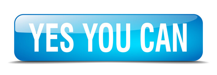 yes you can blue square 3d realistic isolated web button