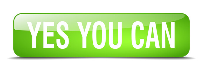 yes you can green square 3d realistic isolated web button