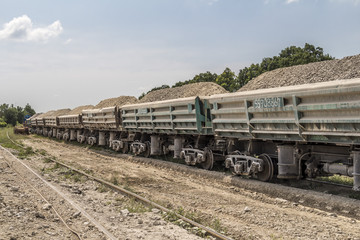 Obraz premium Limestony quarry industry, summer, Ukraine