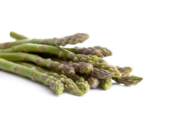 Asparagus angled shot on a white background