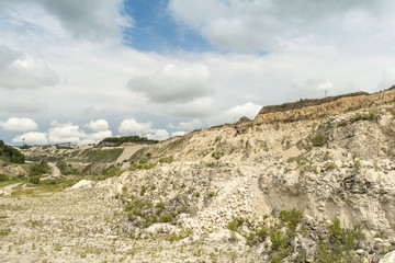 Fototapeta na wymiar Limestony quarry industry, summer, Ukraine