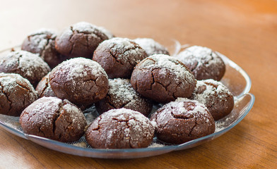 freshly baked chocolate chip cookies from the oven