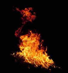 fire flame on black background