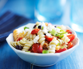 pasta salad with olives and feta cheese