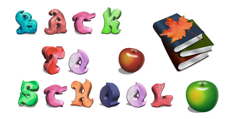 School stuff on a newspaper background