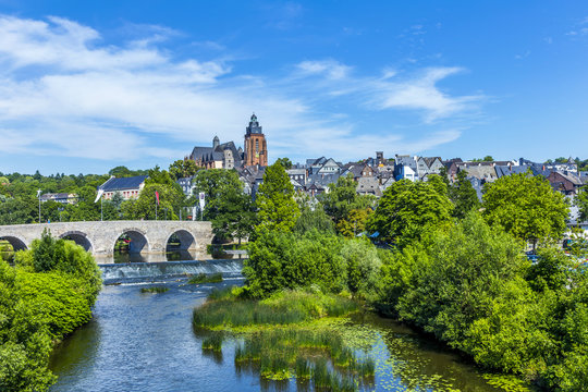 old Lahn bridge and view to  Wetzlar dom