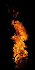fire flame on black background
