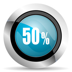 50 percent icon sale sign