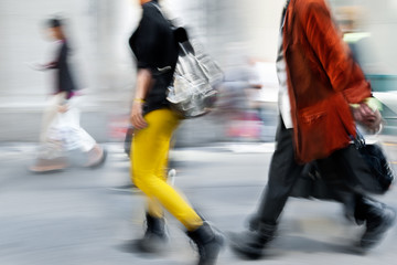 group of business people in the street