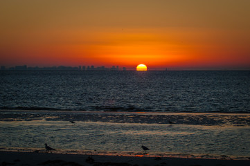 Early morning sunrise on a cool fall morning