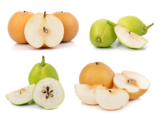 Chinese fragrant pear on white background