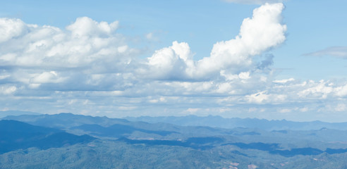Landscape Mountain and blue sky with clouds