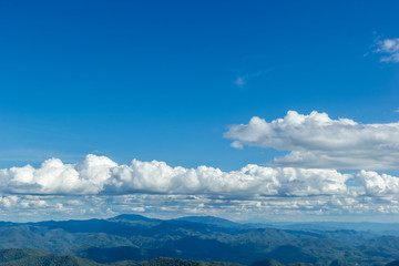 Landscape Mountain and blue sky with clouds
