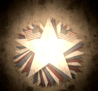 Fourth of July image with grunge effect applied