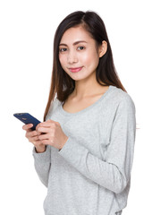 Fototapeta premium Asian woman use of smartphone