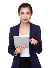 Asian businesswoman use of digital tablet pc