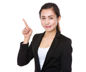 Young Businesswoman with finger point up