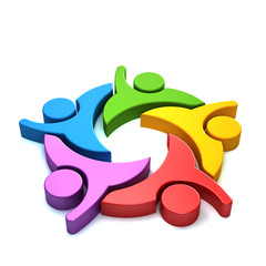 3D People logo isolated