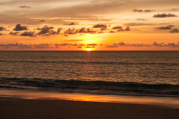 Sun set of the sea at Phuket, Thailand.