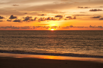 Sun set of the sea at Phuket, Thailand.