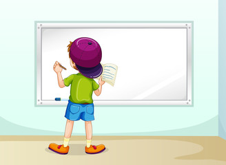 Boy writing