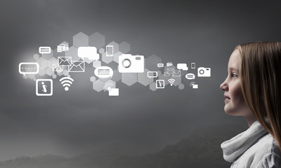 Profile of cute girl