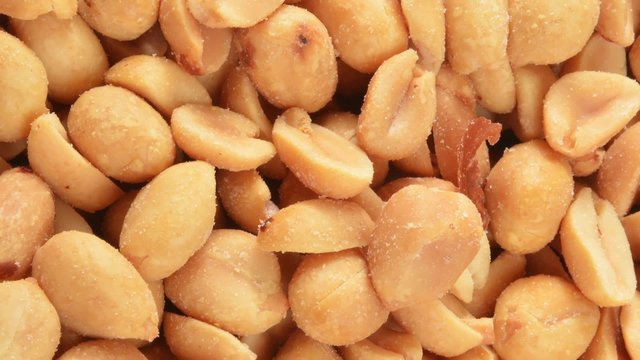 Salted peanuts from a high angle view
