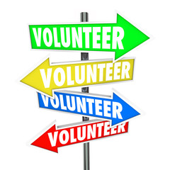 Volunteer Arrow Signs Share Donate Time Charity Work