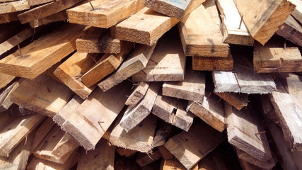 Stack of lumber wood used in construction