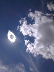 Obraz na płótnie Canvas Sun hiding under the cloud