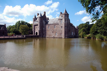 Fototapeta na wymiar Castle in Broceliande forest, Bretagne, France