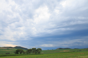 Fototapeta na wymiar Countryside cloudy landscape