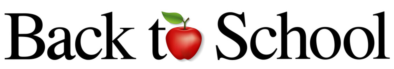 Back to School, red apple for the teacher,   education, literacy