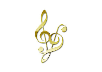 Goldene Notenschlüssel als Herz