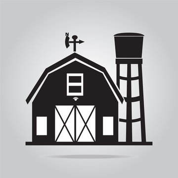 recommend clip art: Building icon, barn vector illustration