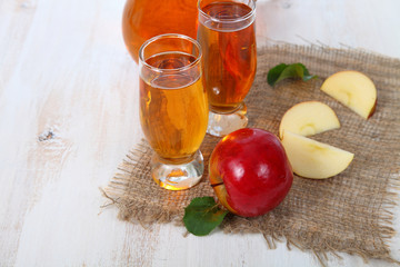 Apple juice and apples