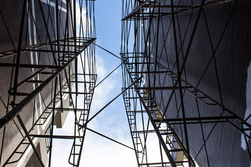 Scaffolding on a construction site of a new building