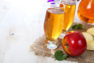 Apple juice and apples