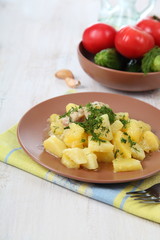 Potato with chicken