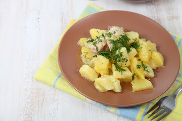 Potato with chicken