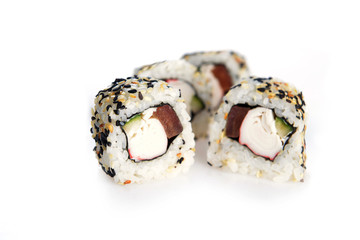Delicious sushi rolls