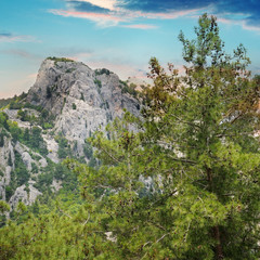 beautiful mountain landscape and sunrise